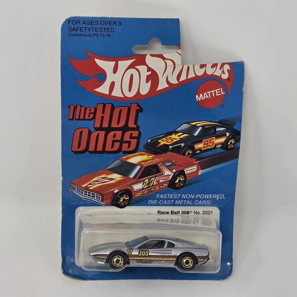Vintage 1981 Hot Wheels ~ Race Bait 308 ~ Hot Ones Silver Ferrari No. 2021